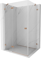Mexen Lunar Lijeva zakretna tuš kabina 75 x 90 cm, prozirna, brušena bakar - 834-075-090-65-00-L