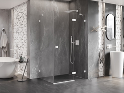 Mexen Lunar avatav dušinurk parempoolne 70 x 90 cm, läbipaistev, valge - 834-070-090-20-00-P