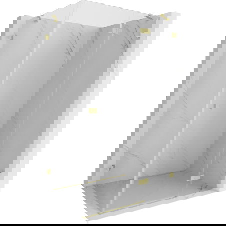 Mexen Lunar right-hinged shower enclosure 85 x 90 cm, transparent, brushed gold - 834-085-090-55-00-P