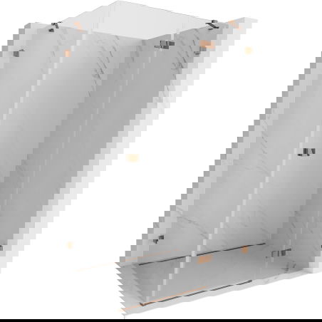 Mexen Lunar δεξιά ανακλινόμενη καμπίνα ντους 75 x 80 cm, διάφανη, ροζ χρυσό