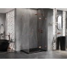 Mexen Lunar avatav dušinurk 85 x 90 cm, läbipaistev, harjatud vask - 834-085-090-65-00-P