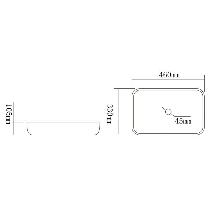 Mexen Akra Glas-Opbauwaschbecken 46 x 33 cm, transparent - 24024600