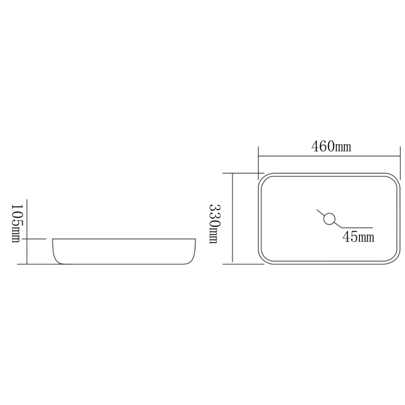 Mexen Akra glass countertop basin 46 x 33 cm, transparent - 24024600