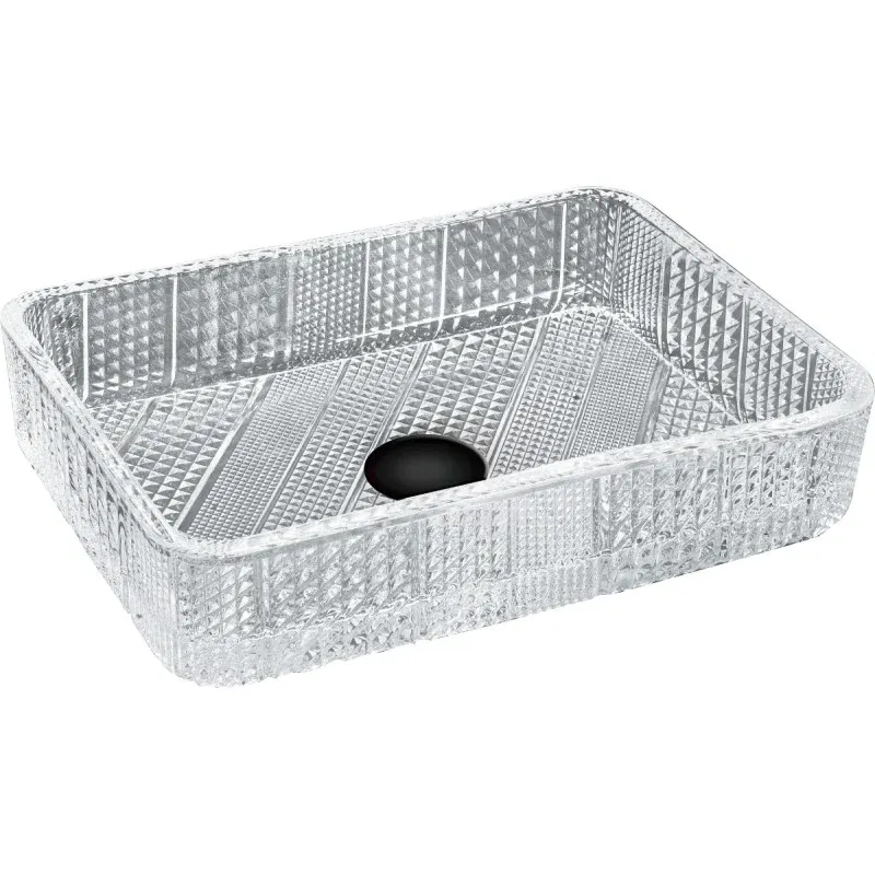 Mexen Akra glazen opbouw waskom 46 x 33 cm, transparant - 24024600