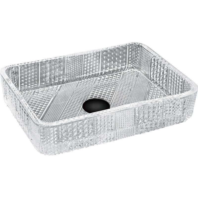 Mexen Akra lavabo en verre à poser 46 x 33 cm, transparent - 24024600