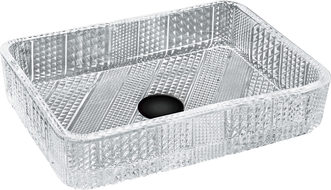 Mexen Akra γυάλινος νιπτήρας επιφάνειας 46 x 33 cm, διάφανος - 24024600