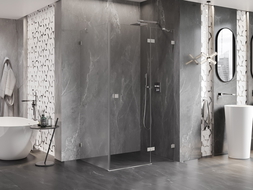 Mexen Lunar cabina doccia ad anta destra 70 x 80 cm, trasparente, nichel spazzolato - 834-070-080-97-00-P