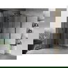 Mexen Mist H T Duschkabine schwenkbar links 100 x 100 cm, transparent, schwarz - 8A5T-100-100-70-00-L