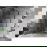 Mexen Mist H T Duschkabine schwenkbar links 100 x 100 cm, transparent, schwarz - 8A5T-100-100-70-00-L
