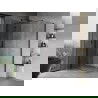 Mexen Mist H T Duschkabine, aufklappbar, links 90 x 75 cm, transparent, schwarz - 8A5T-090-075-70-00-L