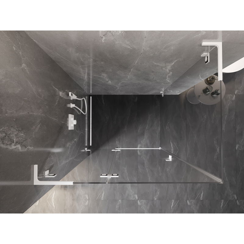 Mexen Lunar L duschkabin svängbar vänster 75 x 80 cm, transparent, vit - 834L-075-080-20-00-L