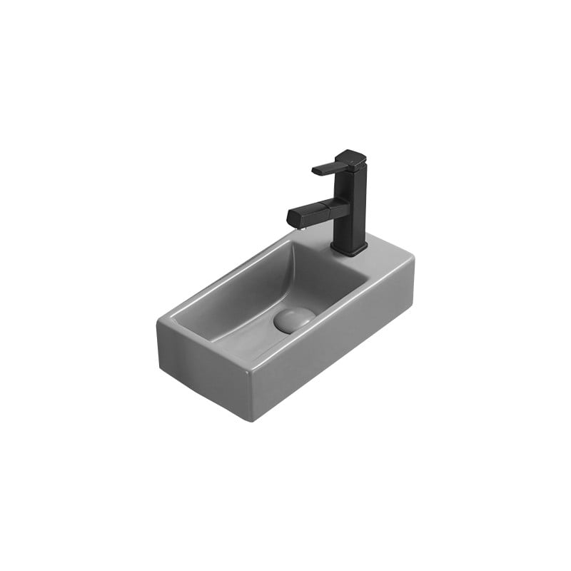 Mexen Inez lavabo de comptoir gauche 40 x 20 cm, gris clair mat - 21484061L