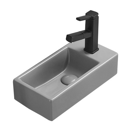 Mexen Inez lavabo sobre encimera izquierdo 40 x 20 cm, gris claro mate - 21484061L