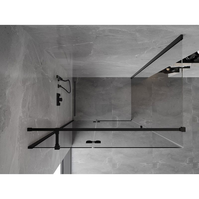 Mexen Mist-H T cabina doccia ad anta sinistra 70 x 80 cm, trasparente, nera - 8A5T-070-080-70-00-L