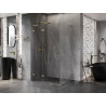 Mexen Lunar L vasakpoolne pöörduksega dušinurk 75 x 80 cm, läbipaistev, kuldne - 834L-075-080-50-00-L