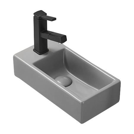 Mexen Inez Aufsatzwaschbecken rechts 40 x 20 cm, hellgrau matt - 21484061R