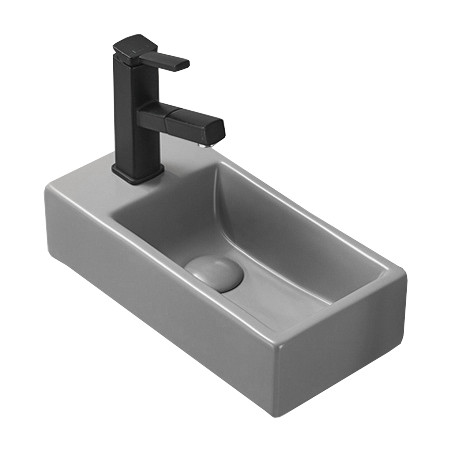 Mexen Inez lavabo sobre encimera derecho 40 x 20 cm, gris claro mate - 21484061R