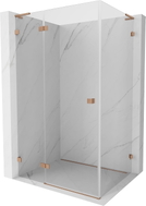 Mexen Lunar L ljeva preklopna tuš kabina 75 x 80 cm, prozirna, brušeni bakar - 834L-075-080-65-00-L