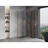 Mexen Mist-H T desna preklopna tuš kabina 85 x 85 cm, prozirna, brušena bakrena - 8A5T-085-085-65-00-P