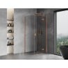 Mexen Mist-H T desna preklopna tuš kabina 85 x 85 cm, prozirna, brušena bakrena - 8A5T-085-085-65-00-P