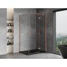 Mexen Mist-H T desna preklopna tuš kabina 95 x 70 cm, prozirna, brušeni bakar - 8A5T-095-070-65-00-P