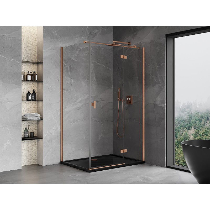 Mexen Mist-H T cabine de duche direita 90 x 85 cm, transparente, cobre escovado - 8A5T-090-085-65-00-P