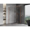 Mexen Mist-H T desni zaokretni tuš 110 x 90 cm, prozirni, brušena bakar - 8A5T-110-090-65-00-P