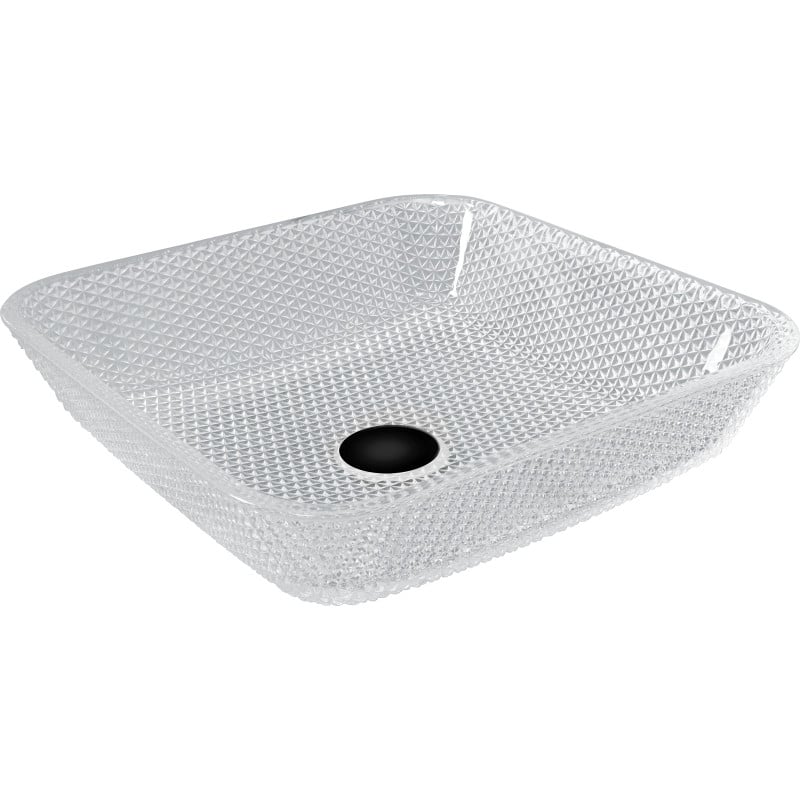 Mexen Mika glass countertop basin 40 x 40 cm, transparent - 24104000