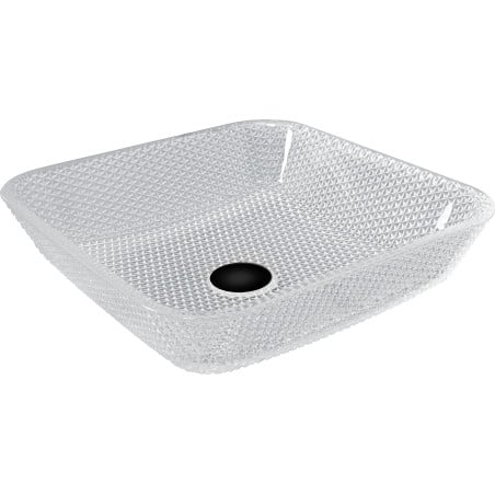 Mexen Mika glass countertop basin 40 x 40 cm, transparent - 24104000