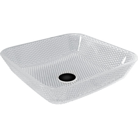 Mexen Mika lavabo sobre encimera de vidrio 40 x 40 cm, transparente - 24104000