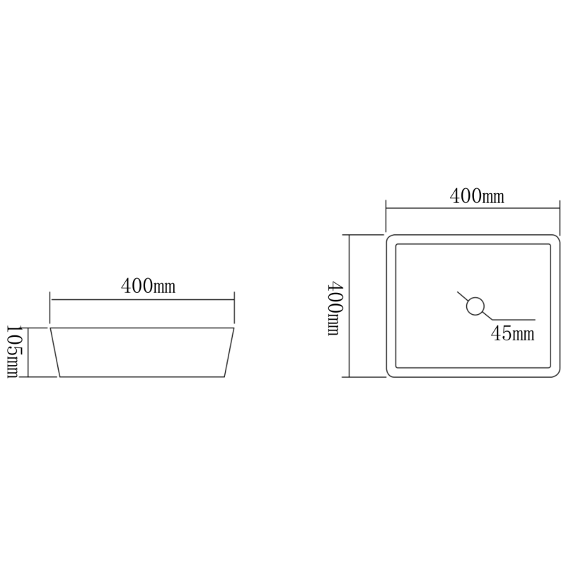 Mexen Mika γυάλινος νιπτήρας επιτραπέζιος 40 x 40 cm, διάφανος - 24104000
