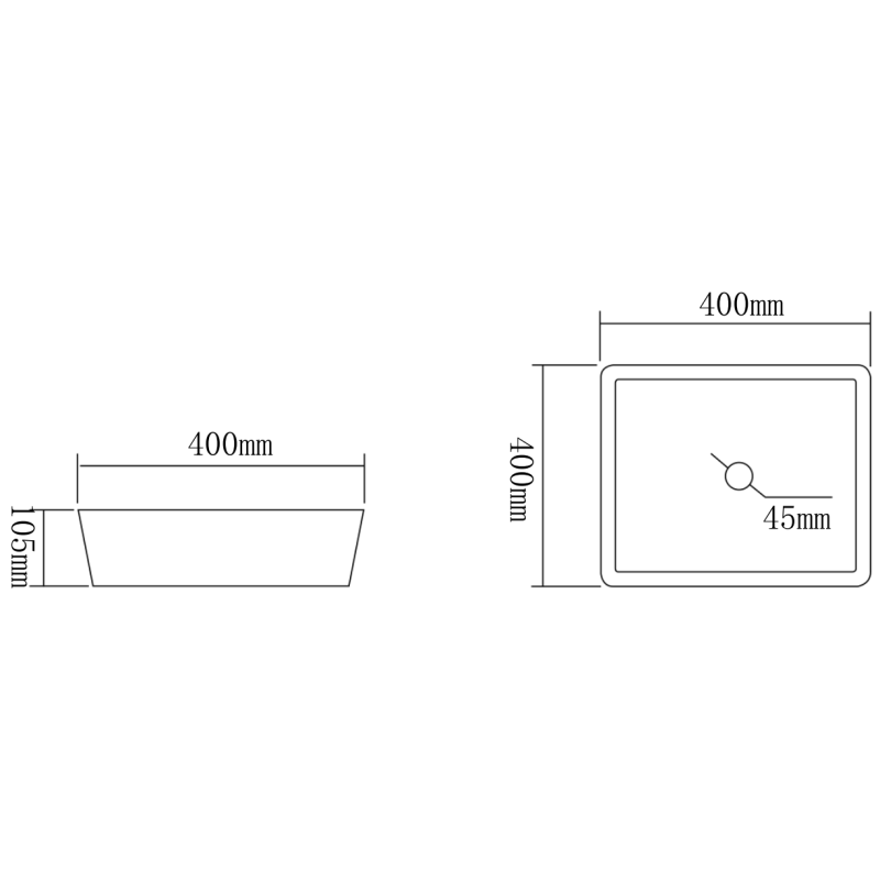 Mexen Mika lavatório de vidro de bancada 40 x 40 cm, transparente - 24104000
