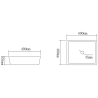 Mexen Mika glazen opbouw wastafel 40 x 40 cm, transparant - 24104000