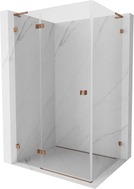 Mexen Lunar L left hinged shower cabin 80 x 90 cm, transparent, rose gold - 834L-080-090-60-00-L