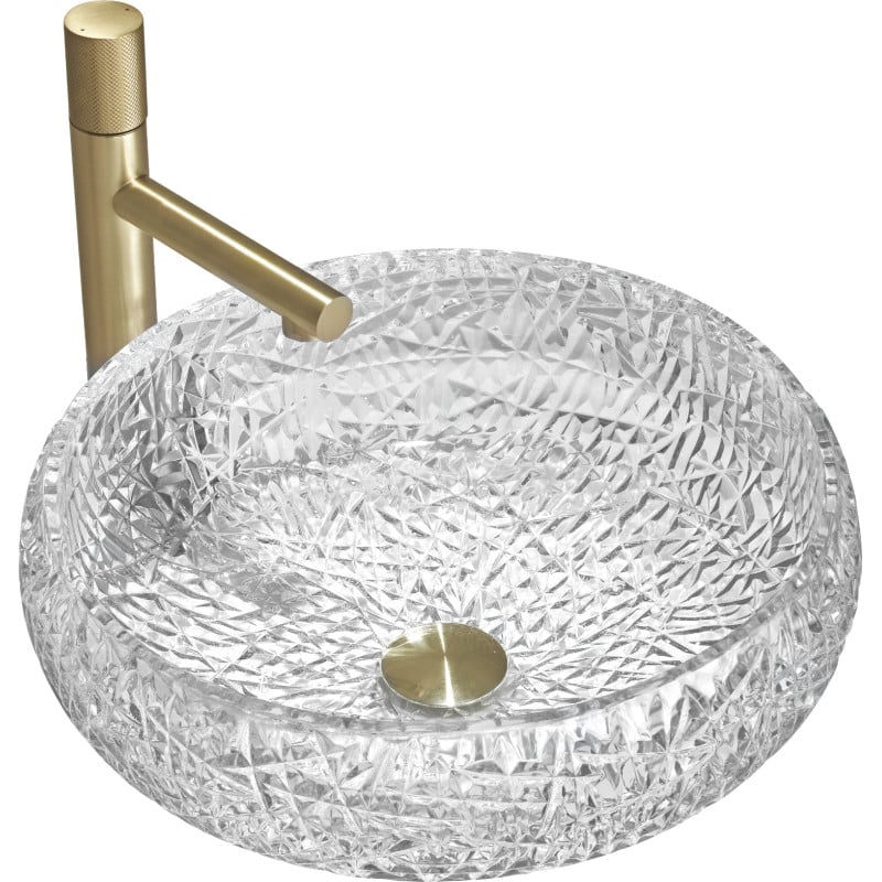 Mexen Celia lavatório de vidro de alta-mesa 44 x 44 cm, transparente - 24034400