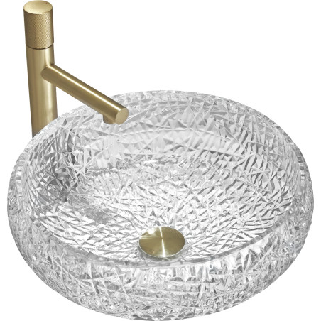 Mexen Celia glazen opbouwwastafel 44 x 44 cm, transparant - 24034400