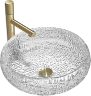 Mexen Celia glass countertop washbasin 44 x 44 cm, transparent - 24034400