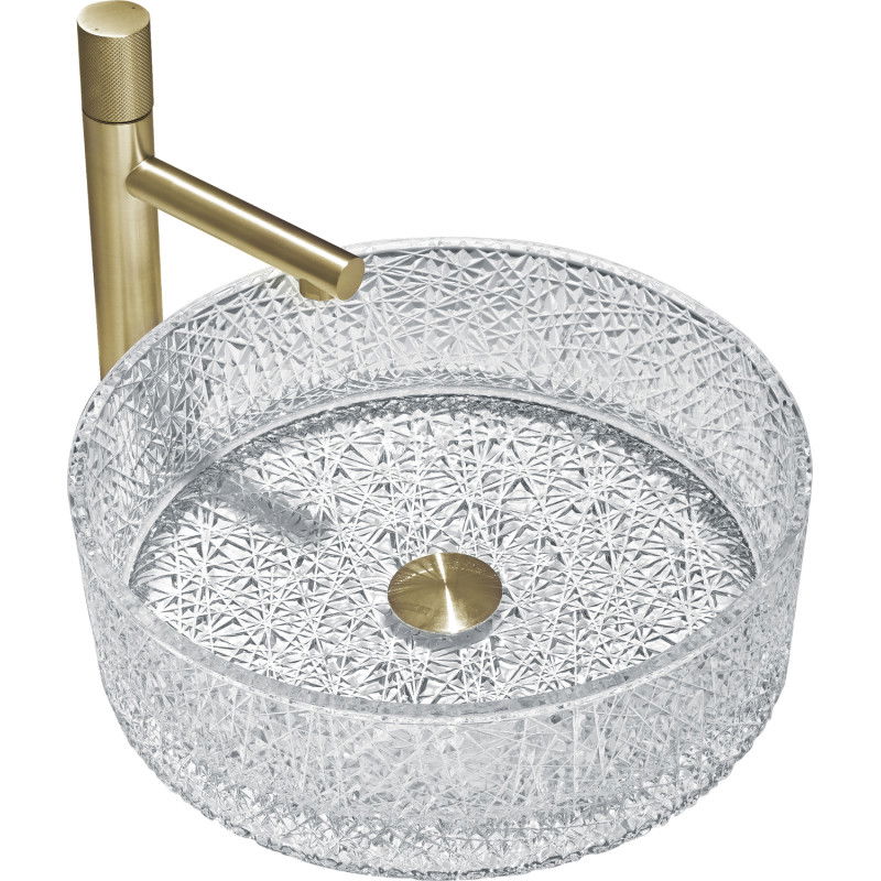 Mexen Dema lavabo sobre encimera de vidrio 39 x 39 cm, transparente - 24043900