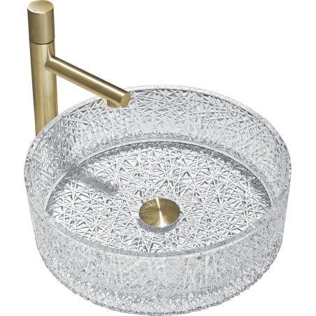 Mexen Dema glass countertop washbasin 39 x 39 cm, transparent - 24043900