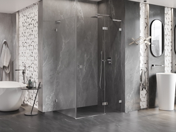 Mexen Lunar L right-opening shower cabin 70 x 80 cm, transparent, chrome - 834L-070-080-01-00-P