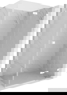 Mexen Lunar L prhačni kot pravokotne desne 75 x 80 cm, prozoren, bel - 834L-075-080-20-00-P