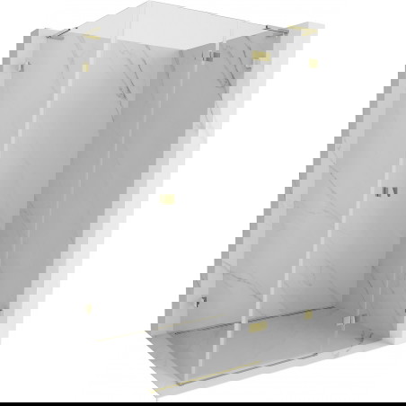 Mexen Lunar L kopalna prha na tečajih desna 70 x 90 cm, prozorna, zlata - 834L-070-090-50-00-P