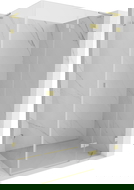 Mexen Lunar L rechte Duschkabine schwenkbar 70 x 80 cm, transparent, gebürstetes Gold - 834L-070-080-55-00-P