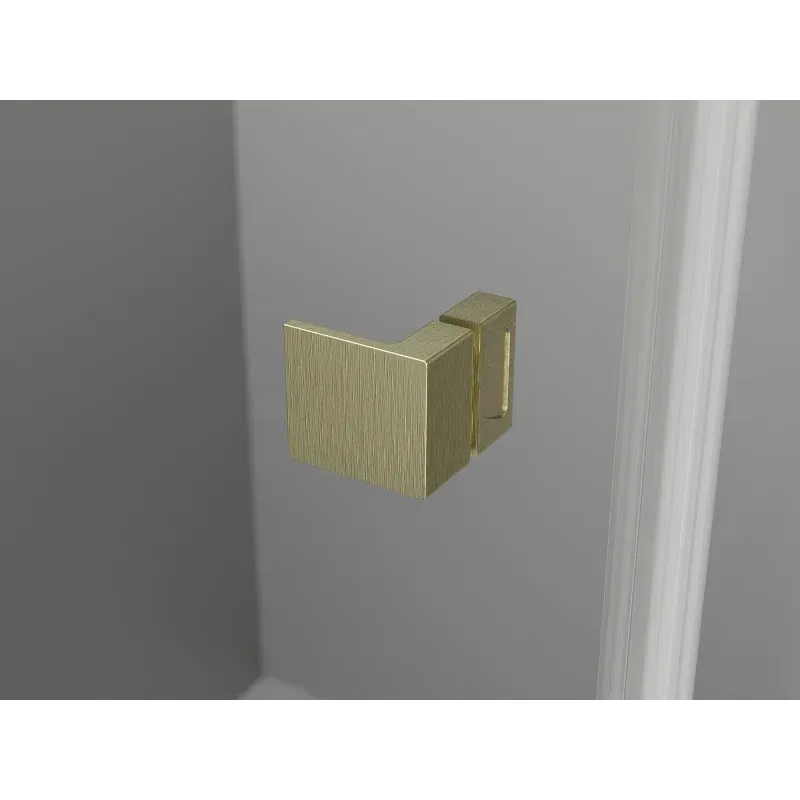 Mexen Lunar L rechte, schwenkbare Duschkabine 75 x 80 cm, transparent, gold gebürstet - 834L-075-080-55-00-P