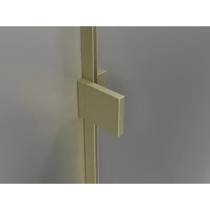 Mexen Lunar L rechte, schwenkbare Duschkabine 75 x 80 cm, transparent, gold gebürstet - 834L-075-080-55-00-P