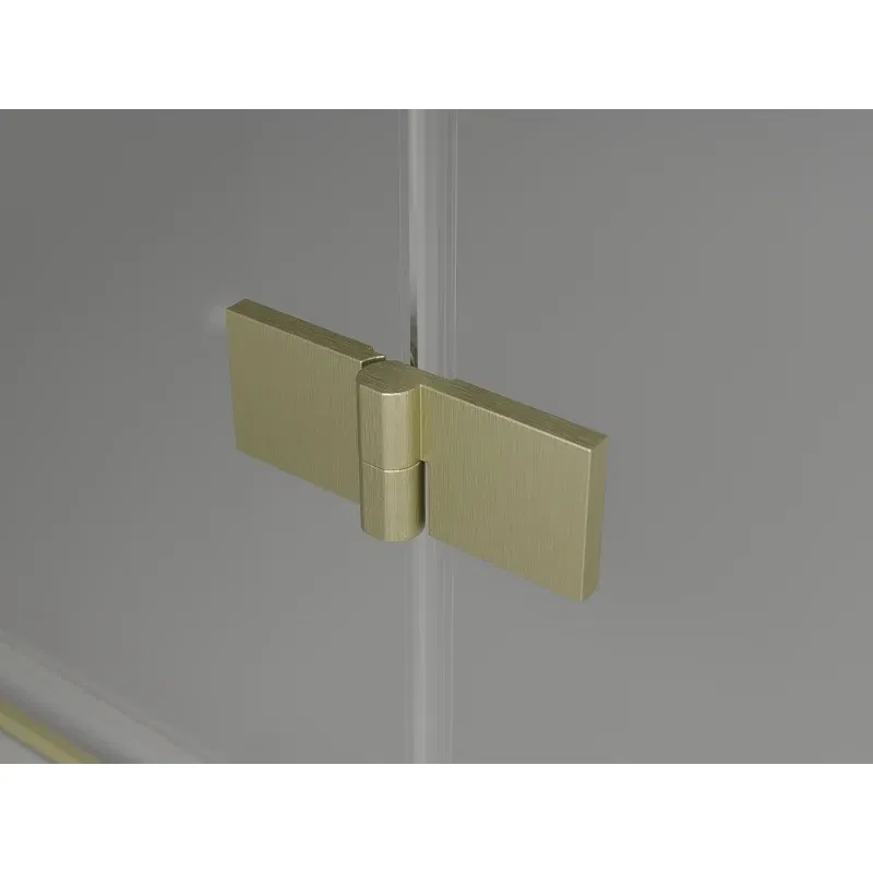 Mexen Lunar L rechte, schwenkbare Duschkabine 75 x 80 cm, transparent, gold gebürstet - 834L-075-080-55-00-P