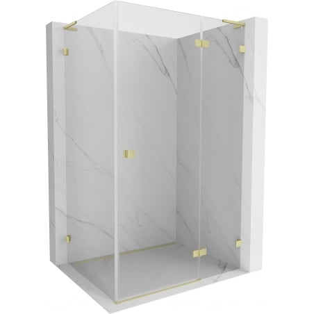 Mexen Lunar L cabine de douche pivotante droite 75 x 80 cm, transparent, or brossé - 834L-075-080-55-00-P