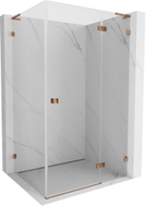 Mexen Lunar L desna preklopna tuš kabina 75 x 80 cm, prozirna, ružičasto zlato - 834L-075-080-60-00-P