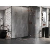 Mexen Lunar L paremavoolne dušinurk 85 x 90 cm, läbipaistev, harjatud vask - 834L-085-090-65-00-P