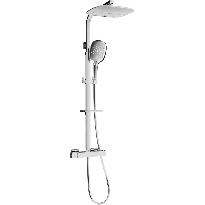 Mexen CQ22 opbouw doucheset met regendouche en thermostatische kraan, chroom - 772502295-00